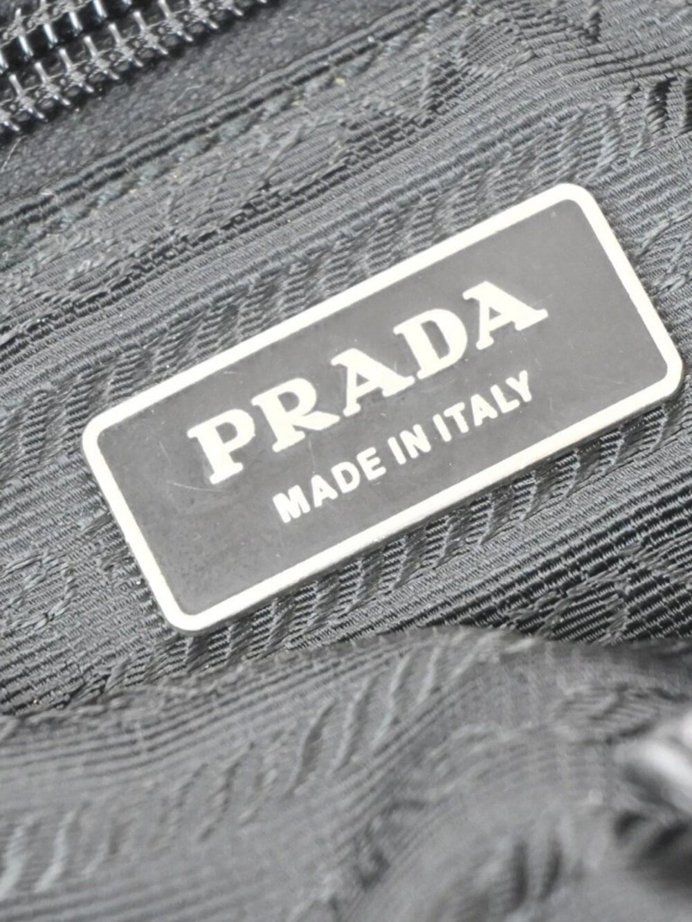 PRADA Logo Drawstring Backpack Bag Tessuto Nylon Leather Black Silver 62KD432 - Picture 15 of 16